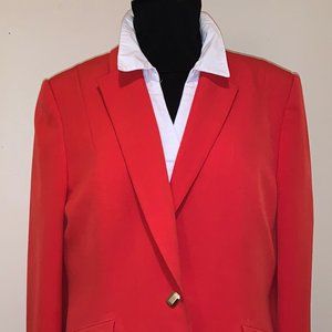 Tahari Duster Long Blazer Jacket 16 Coral Career
